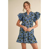 Floral print dress: YELLOW / L