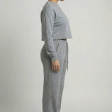 Essential Cropped Top and Seam Detail Patch Pocket Pants Set