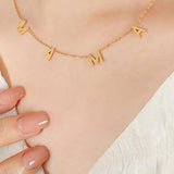 STAINLESS STEEL WATERPROOF TARNISH FREE NECKLACE | 40NK321: Gold