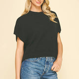 DROPPED SHOULDER SWEATER TOP SAGE / S