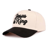 ,,, 1208 Jesus Is King Two Tone Cotton Hat SI-29165: LEOPARD-192519 / OS