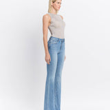 HIGH RISE LONG FLARE JEANS V2812: JUST FINE / 26