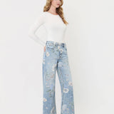SUPER HIGH RISE FLORAL EXTREME VINTAGE FLARE JEANS T7443FRL: FLORAL PRINT / 26