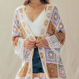 Granny Square Crochet Patchwork Duster Cardigan