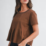 8613HK Pleated Swing Tee Top