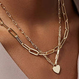 18K STAINLESS STEEL TARNISH FREE LAYERED NECKLACE | 40NK9429: Gold