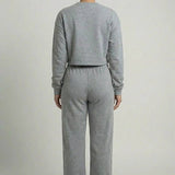 Essential Cropped Top and Seam Detail Patch Pocket Pants Set