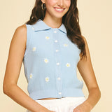 Floral Embroidered Knit Top