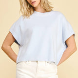 DROPPED SHOULDER SWEATER TOP IVORY / M