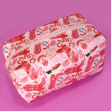 STRAWBERRY WESTERN BOW MAKEUP COSMETIC POUCH BAG | 40P544: BOW CHERRY