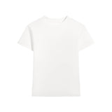 Essential basic plain fitted cotton blend crewneck tee