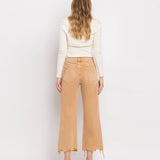90'S VINTAGE SUPER HIGH RISE CROP FLARE JEANS V2736: KISS OF CALIFORNIA / 30