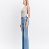 HIGH RISE LONG FLARE JEANS V2812: JUST FINE / 29