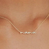 18K STAINLESS STEEL TARNISH FREE MAMA NECKLACE | 40NK9479: GOLD
