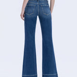 HIGH RISE SEAMLESS WB TROUSER HEM EASY FLARE JEANS T6882: TRANSPARENT / 26
