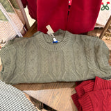 Kable knit short sleeve sweater
