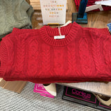 Kable knit short sleeve sweater