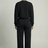 Essential Cropped Top and Seam Detail Patch Pocket Pants Set
