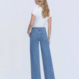 SUPER HIGH RISE TIE WAISTBAND WIDE LEG JEANS T6765: LUSH LIFE / 27