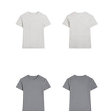 Essential basic plain fitted cotton blend crewneck tee