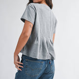 8613HK Pleated Swing Tee Top