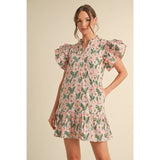 Floral print dress: YELLOW / M