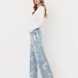 SUPER HIGH RISE FLORAL EXTREME VINTAGE FLARE JEANS T7443FRL: FLORAL PRINT / 25
