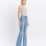 HIGH RISE LONG FLARE JEANS V2812: JUST FINE / 27