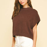 DROPPED SHOULDER SWEATER TOP BLUE / S