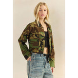 Camo Sequins Contrast Jacket: Camo Sequin / M