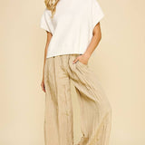 DROPPED SHOULDER SWEATER TOP NATURAL / L