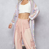 Long Sleeve Crochet Various Colors Cardigan: MULTI / Os
