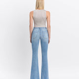 HIGH RISE LONG FLARE JEANS V2812: JUST FINE / 27