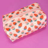 STRAWBERRY WESTERN BOW MAKEUP COSMETIC POUCH BAG | 40P544: BOW BLUE