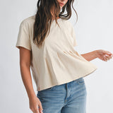 8613HK Pleated Swing Tee Top