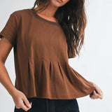 8613HK Pleated Swing Tee Top