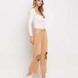 90'S VINTAGE SUPER HIGH RISE CROP FLARE JEANS V2736: KISS OF CALIFORNIA / 32