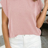 Spring 2026Twisted Rib Wide Sleeve Crew Neck T Shirt (S-2XL): Sepia Rose / M