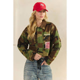 Camo Sequins Contrast Jacket: Camo Sequin / S