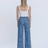 HIGH RISE FLORAL PRINT BAGGY WIDE LEG JEANS T7328VFR: VINTAGE FLORAL / 32