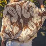 Oversized Paisley Crochet Knit Cardigan
