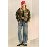 Camo Sequins Contrast Jacket: Camo Floral / M