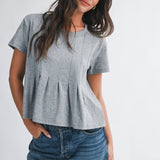 8613HK Pleated Swing Tee Top