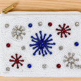 4th of July beaded wallet